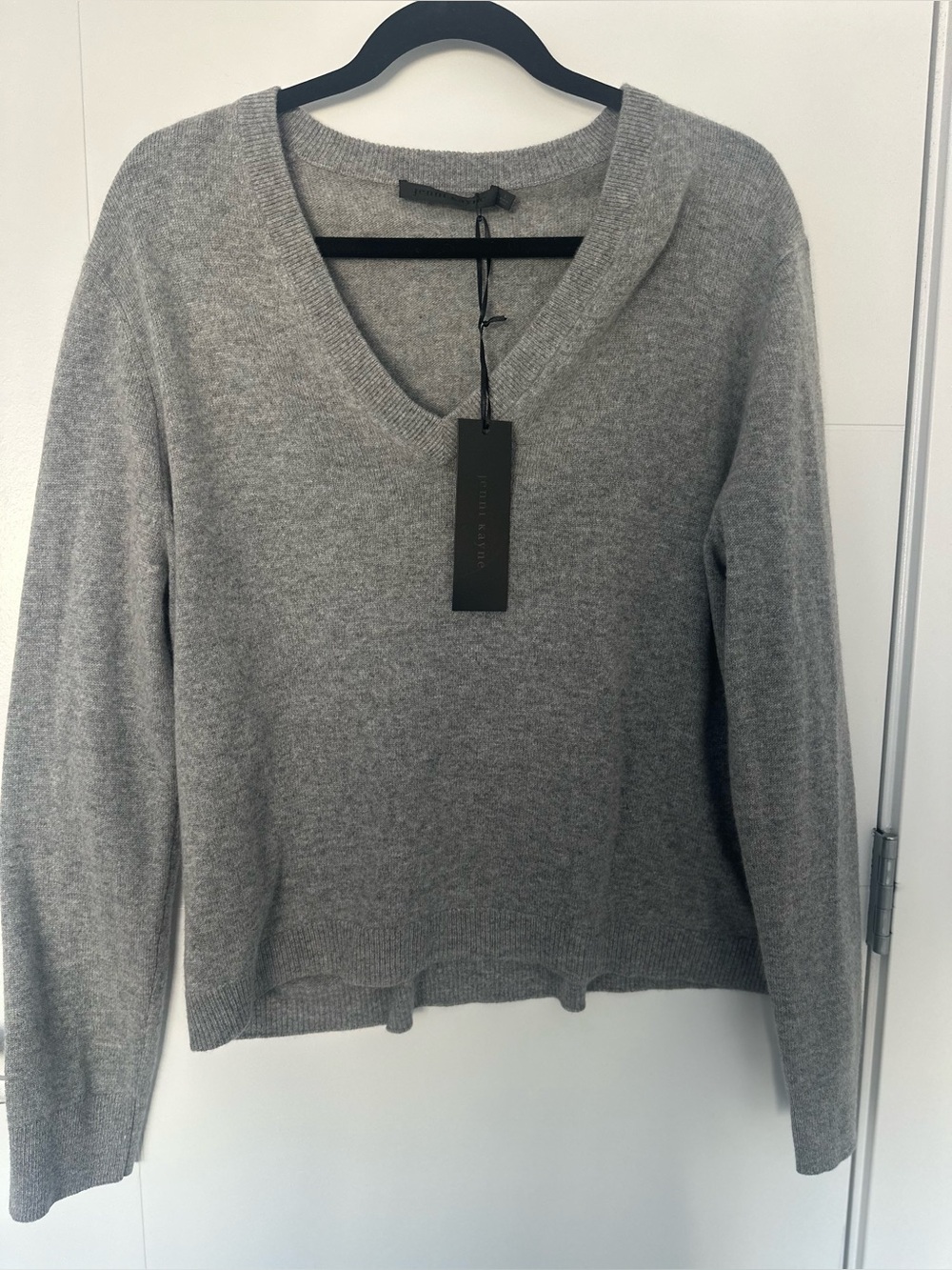 Jenni Kayne Flynn Cashmere Sweater Gray V-Neck Sweater